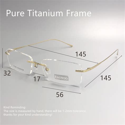 Pure Titanium Eyeglasses Rimless Optical Frame Prescription Spectacle Cinily