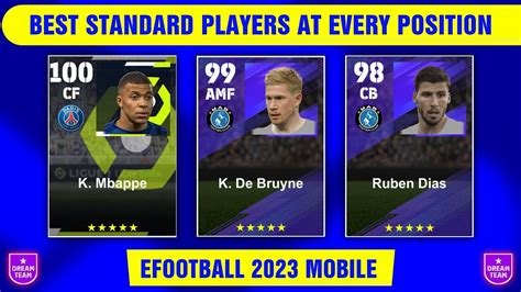 Best Standard Players For Every Position Efootball Mobile Youtube