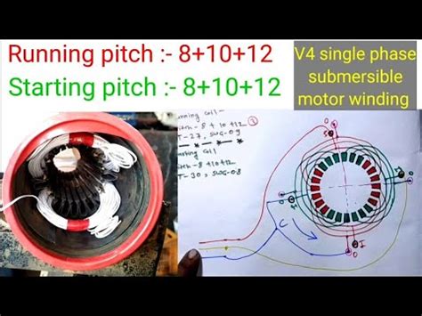 V4 Single Phase Submersible Motor Winding And Connection With Digram