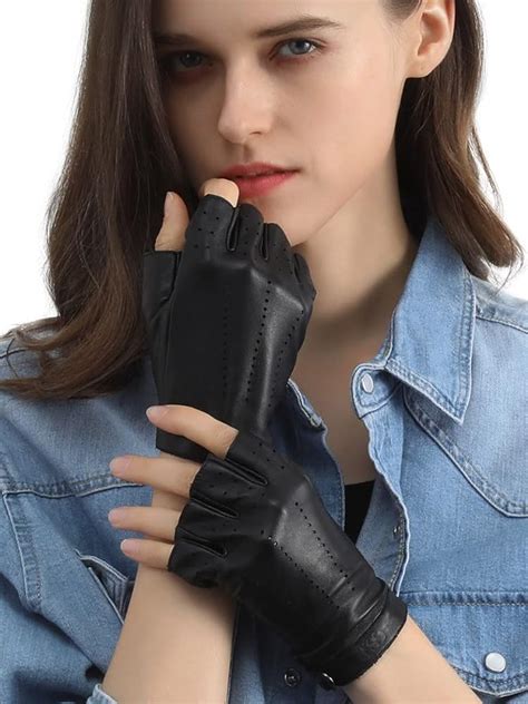 Fingerless Leather Motorcycle Gloves