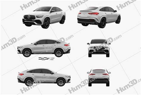 Mercedes Benz Gle Class Coupe Amg 2024 Blueprint Template 3dmodels