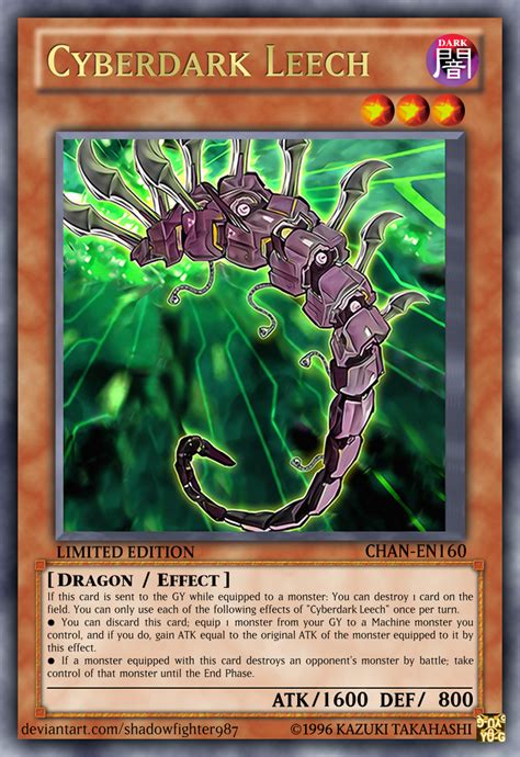 Cyberdark Leech Custom Yugioh Cards Yugioh Cards Yugioh Dragons