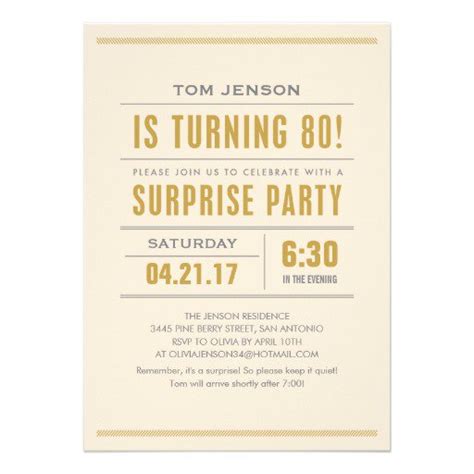 Surprise 80th Birthday Invitation Templates