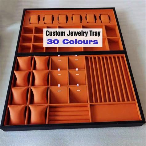 Brown Stackable Jewelry Tray Drawer Divider Drawer Storage Insert