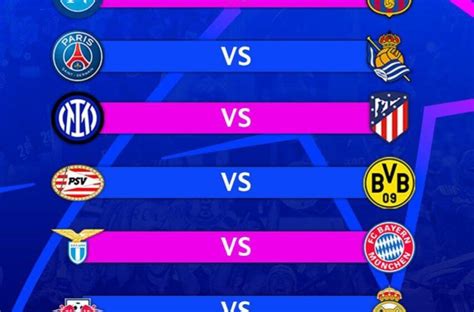 Les Affiches Des Huitièmes De Finale De La Ligue Des Champions Sont