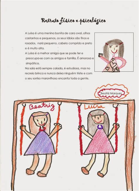 Aventuras de Palmo e Meio Retrato físico e psicológico 4º ano