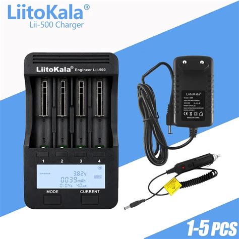 Carregador De Bateria LiitoKala Lii 500 LCD 3 7v 1 2v 18650 26650