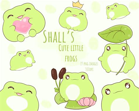 Kawaii Frog Clipart Frog PNG Cute Frog Clipart Swamp Critters Planner Stickers Party Invitations ...