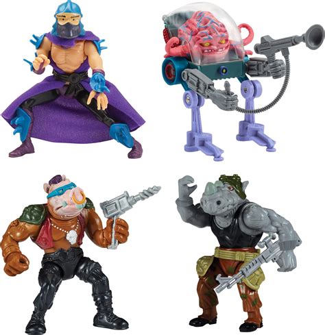 Teenage Mutant Ninja Turtles Classic 4 Mutant 4 Pack Figure Bundle By Playmates Toys Amazon