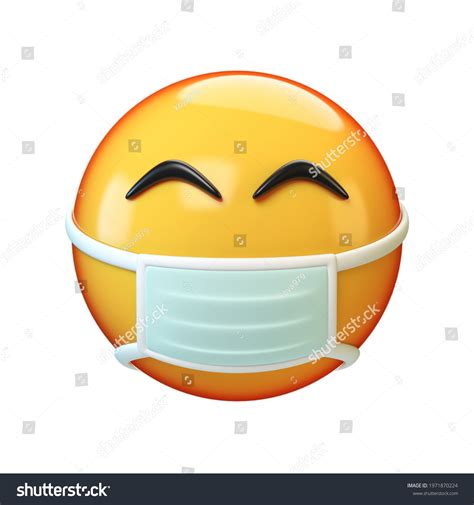 Face Mask Emoji On White Background Stock Illustration 1971870224 ...