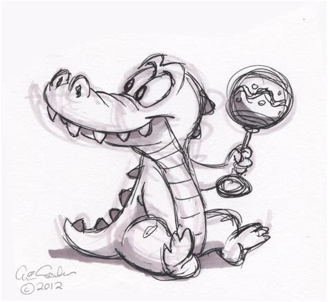 Cartoon Baby Alligator | The Ol' Sketchbook: Animal sketch dump | Cute ...