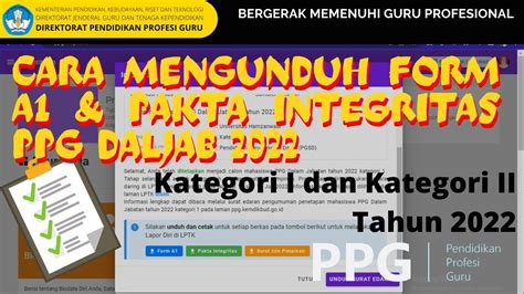 Cara Mengunduh Form A Dan Pakta Integritas Calon Mahasiswa Ppg Daljab