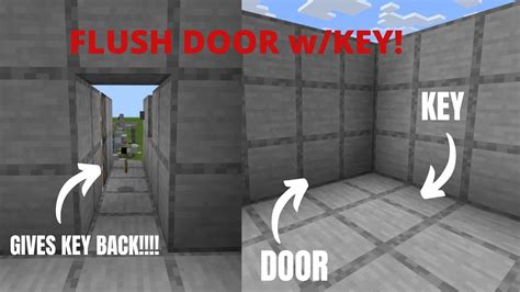 Flush Redstone Door With Key System On Minecraft Bedrock Part One