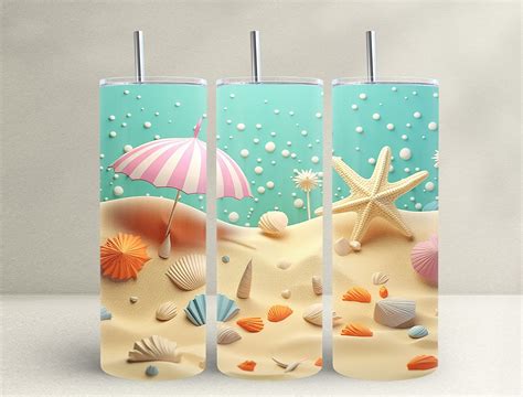 D Seashells Oz Tumbler Wrap Graphic By Frangipani Store Creative