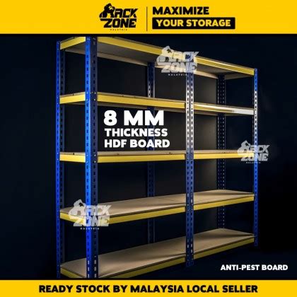 RACKZONE Yellow Blue 5 Level Rak Besi Bertingkat Boltless Rack Shelf