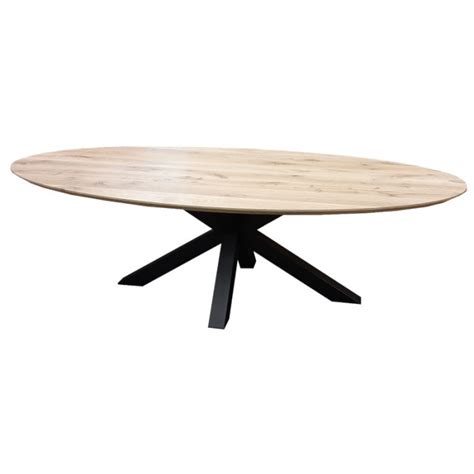 HomingXL Eettafel Ovaal Eiken Onbehandeld 240 X 120 X 78 Cm