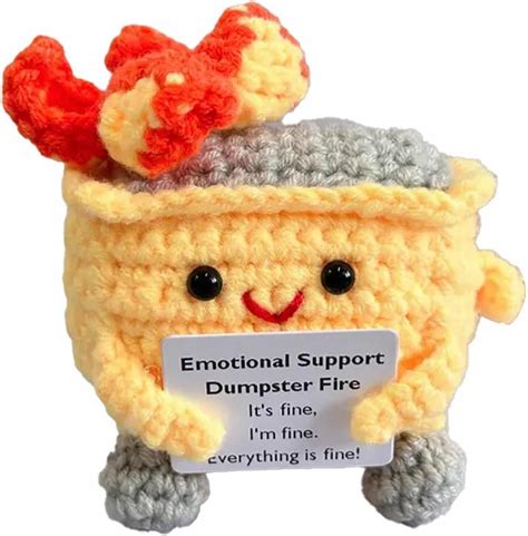 Crochet Dumpster Fire Handmade Crochet Emotional Support Dumpster