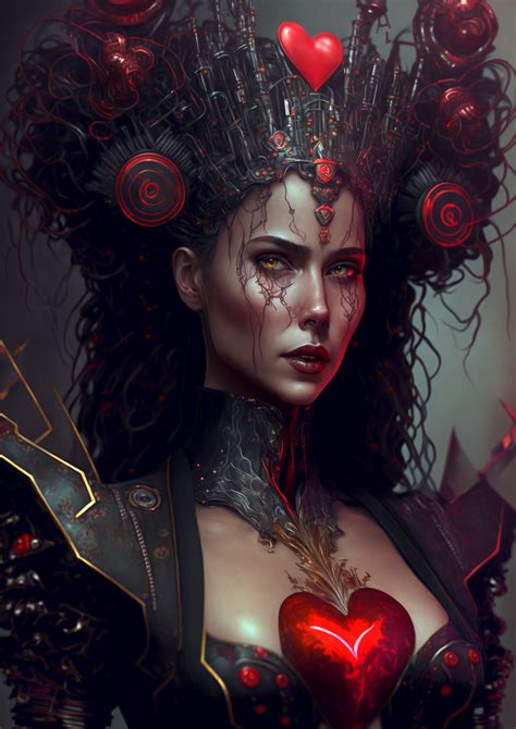 Cyberpunk Queen of Hearts Gothic Home Decor Downloadable Artwork Wall ...