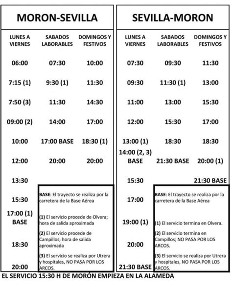 Horarios Autobuses Mor N Sevilla Mor N Informaci N