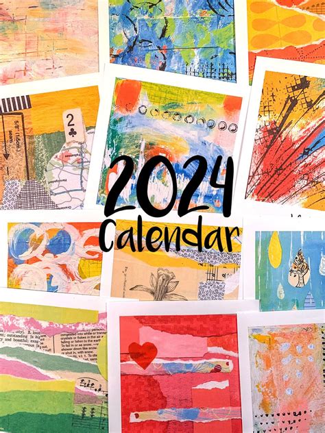 Wall Art Calendar 2024 Digital Download Printable Abstract Art - Etsy