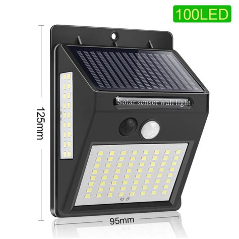 144 100 Led Solar Light Outdoor Solar Lamp Pir Mot Grandado