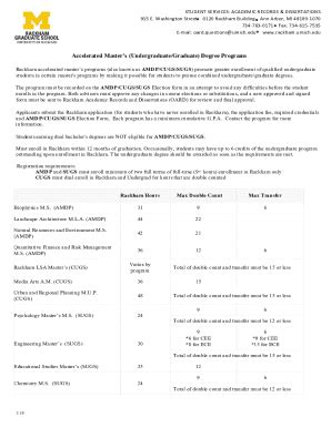 Fillable Online Lsa Umich Accelerated Masters Undergraduate Graduate