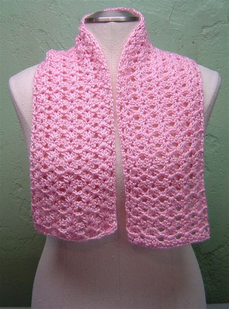 Crocheted Scarf Perfect Pink By Slgstudios On Etsy