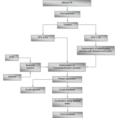 Process Flow Diagram Of Biodiesel Production Process Sections Main Download Scientific