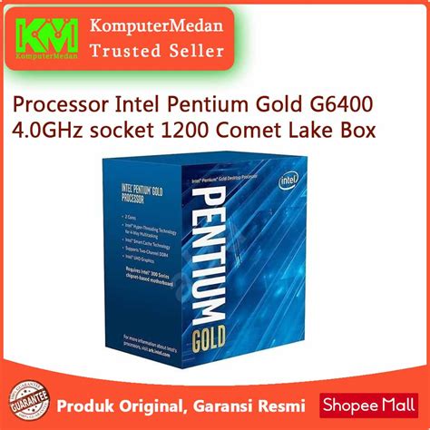 Jual Processor Intel Pentium Gold G6400 4 0ghz Socket 1200 Comet Lake Box Shopee Indonesia