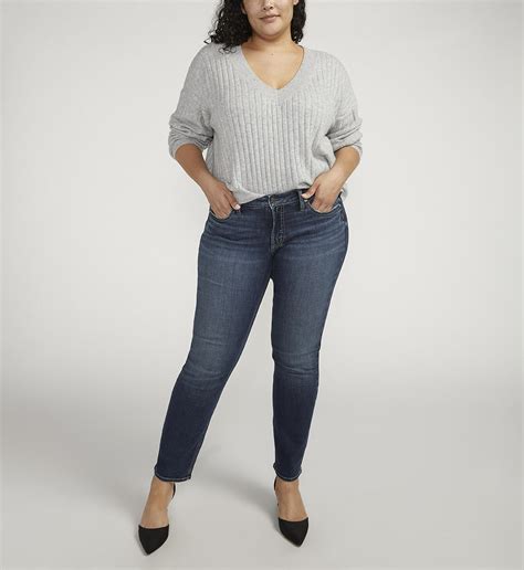 Buy Britt Low Rise Straight Leg Jeans Plus Size For Usd 4200 Silver Jeans Us New