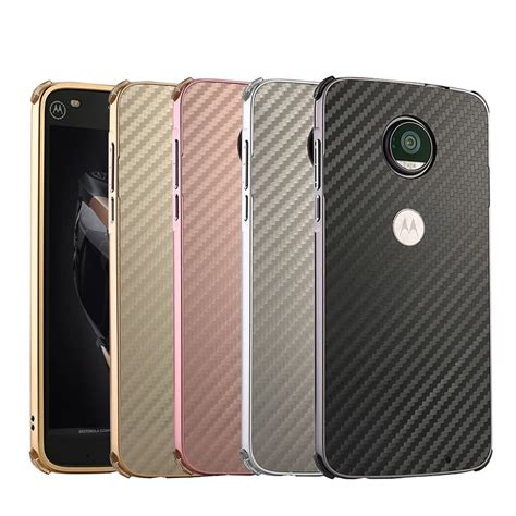 For Motorola Moto Z2 Play Case Aluminum Metal Framecarbon Fiber Hard