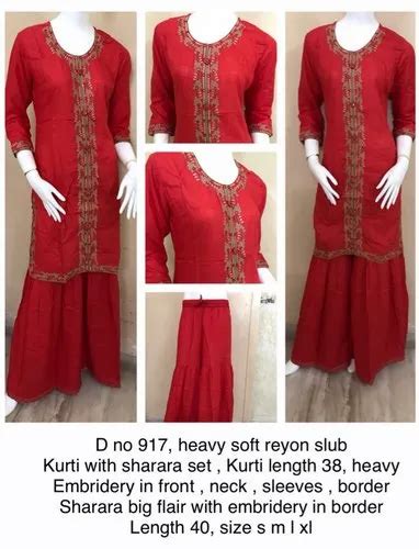 Red Kurti And Sharara Set At Rs 900 Piece In Chennai ID 20497049962