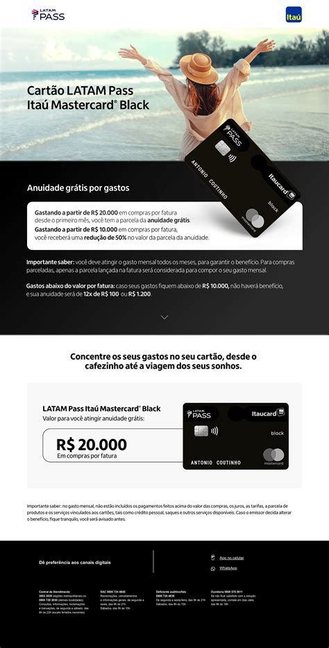 Informativo Cartões LATAM Pass Itaú Mastercard on Behance