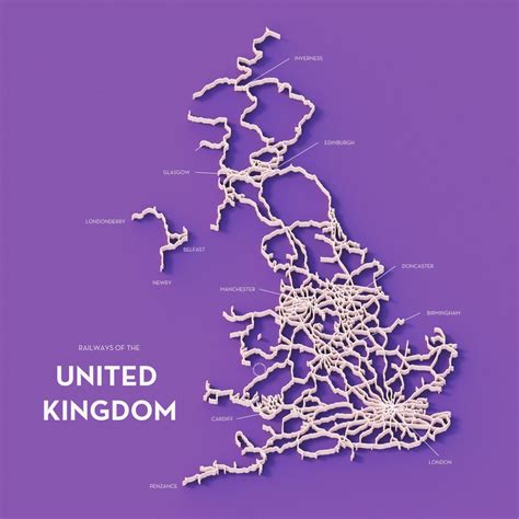 Railway map of the United Kingdom.by researchremora - VisionViral.com