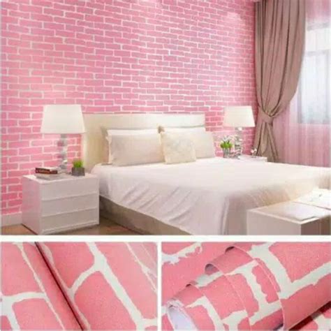 Jual Wallpaper Dinding Ukuran 45 Cm X 10 M Motif BATA PINK Shopee