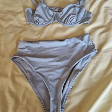 Pale Olive Green Bikini Size 6 Bottms Small 10 Top Depop
