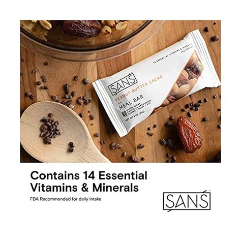 Sans Variety Meal Replacement Protein Bar All Natural Nutrition Bar