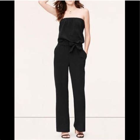 Ann Taylor Loft Black Strapless Jumpsuit On Mercari Black Strapless