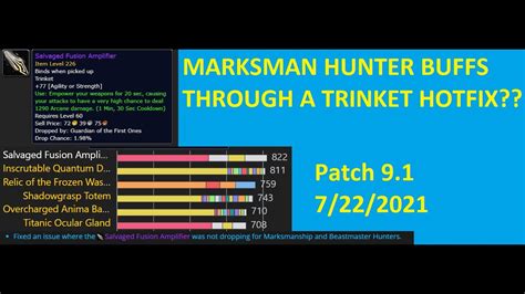 Marksman Hunter And Bm Hunter Bis Trinket Buff Patch Hotfix Youtube