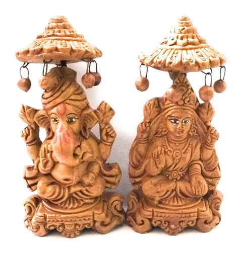 Buy Generic Vinayaks Terracotta Laxmi Ganesh Murti Set With Aasan