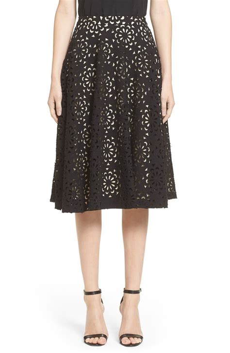 Alice Olivia Viviana Floral Lace Midi Skirt Nordstrom