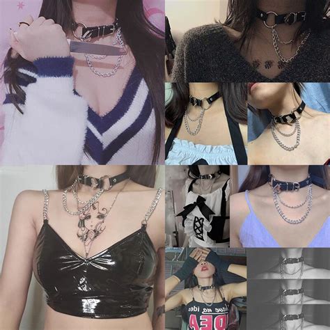 Love Punk Harajuku Heart Collar Chain Choker Neckl Grandado