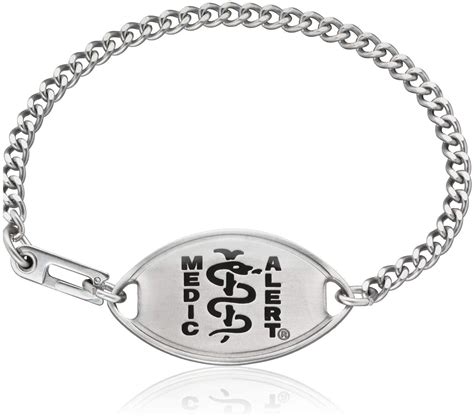 Medicalert Foundation Classic Medical Alert Id Bracelet Black 6 Inches