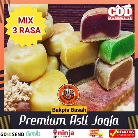 Bakpia Basah Premium Mix 3 Rasa Asli Khas Pathok Jogja Kemasan Sekat