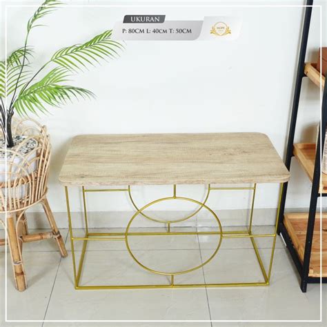 Meja Tamu Coffee Table Meja Minimalis Aesthetic Rangka Besi Lazada