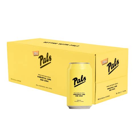 Pals Vodka Pineapple Lime And Soda 5 Cans 10x330ml Vodka Rtds Super Liquor