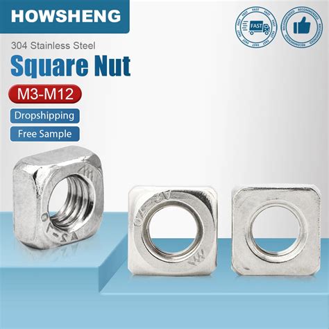 Howsheng Pcs Metric Square Nuts M M M M M M Stainless Steel