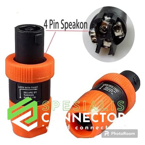 Jual Jek Spikon Speaker Jack Speakon 4pin Speaker Putar Orange Shopee