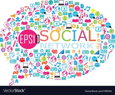 Collage Social Network Royalty Free Vector Image