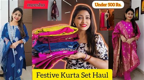 Meesho Festive Kurta Set Haul Suit Set Under Rs Festive Wear